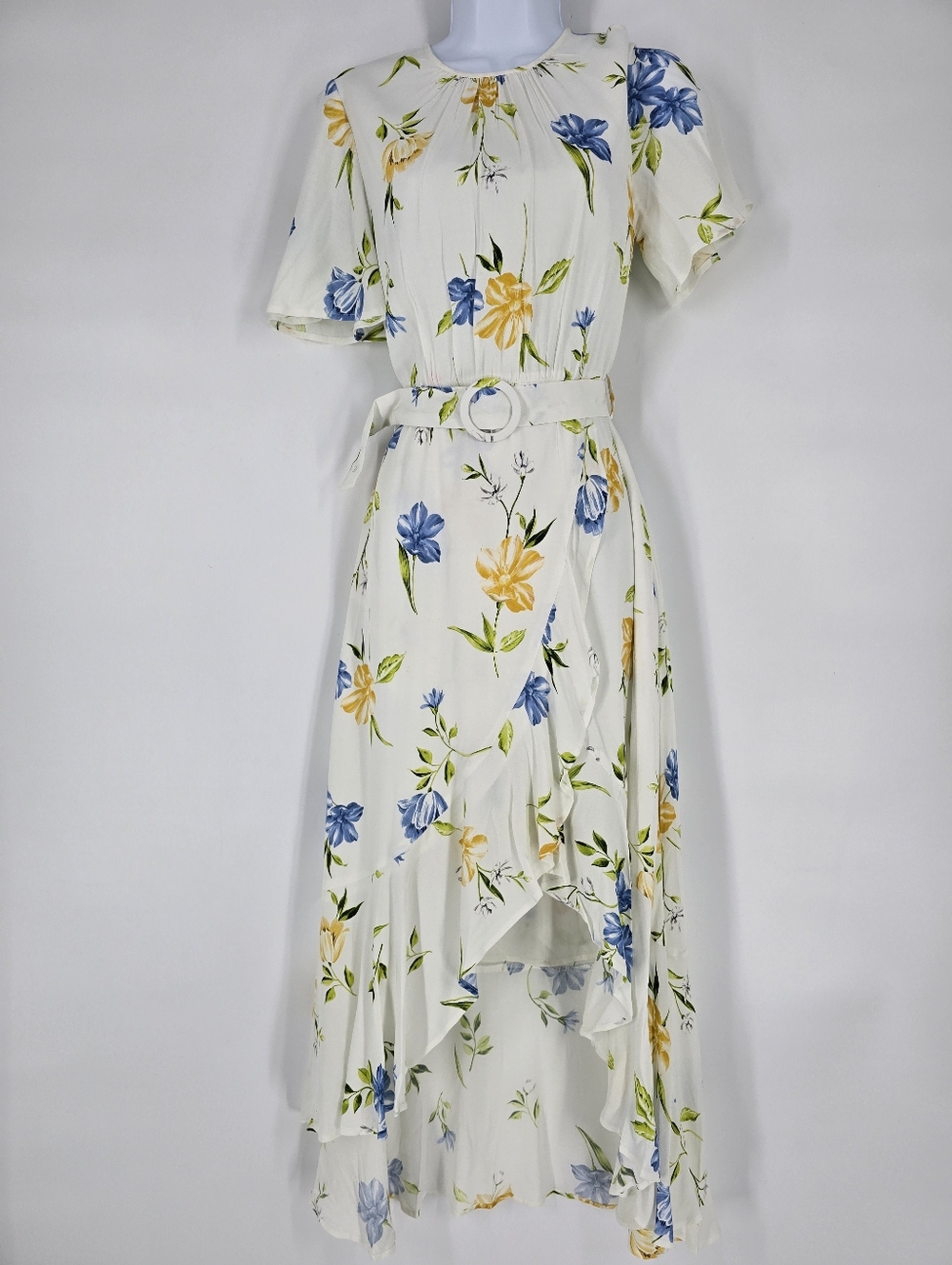 French Connection Francis Drape Maxi Floral Wrap Dress Size 2